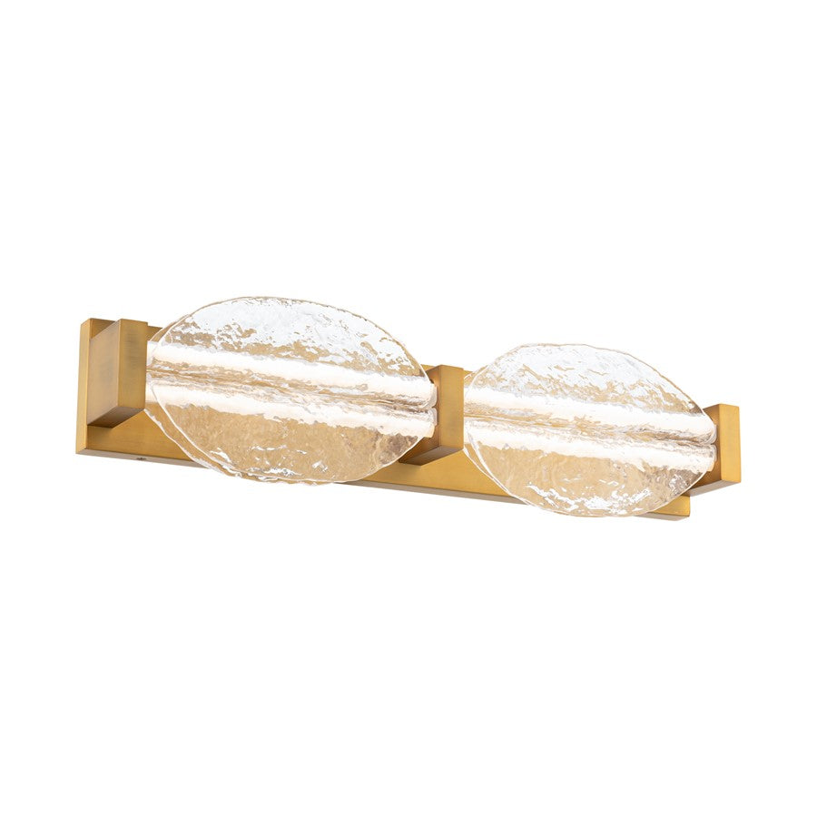 Modern Forms Deco 2Lt 24" LED Bath/Wall Light, Brass/Clear - WS-8524-40-AB