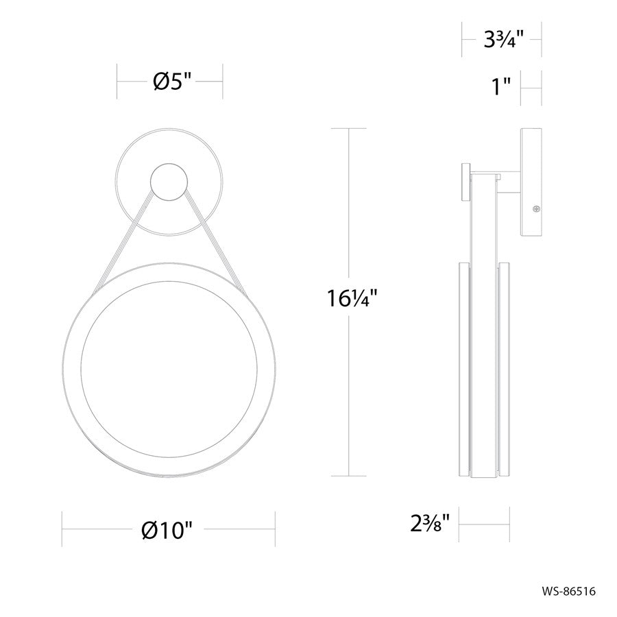 Modern Forms Clare 16.25" LED Wall Sconce, Brown/Brass/Clear