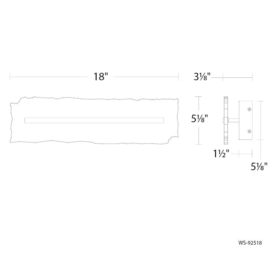 Modern Forms Taffeta 1Lt 18" LED Wall Sconce, Aged Brass/Alabaster