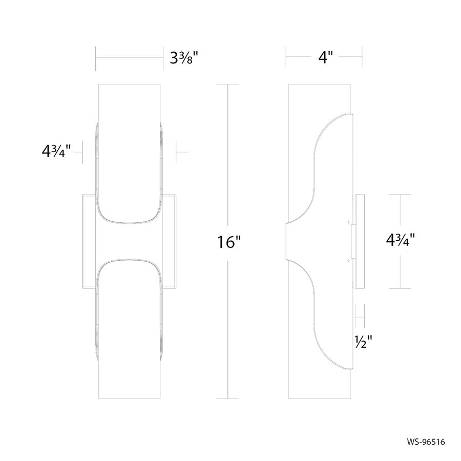 Modern Forms Royce 1Lt 16" LED Wall Sconce, Aged Brass/Clear