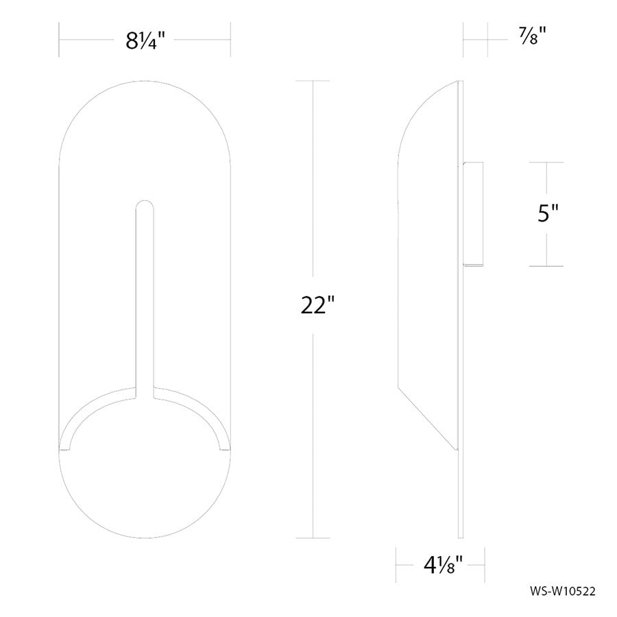 Modern Forms Clog 22" LED Outdoor Wall Light, 3000K, BG/BR