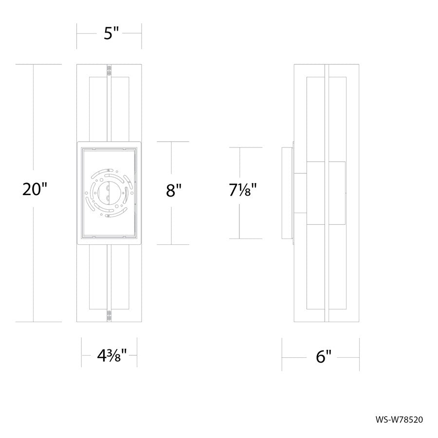Modern Forms Gander 20" LED Outdoor Wall Light, 3000K, Black