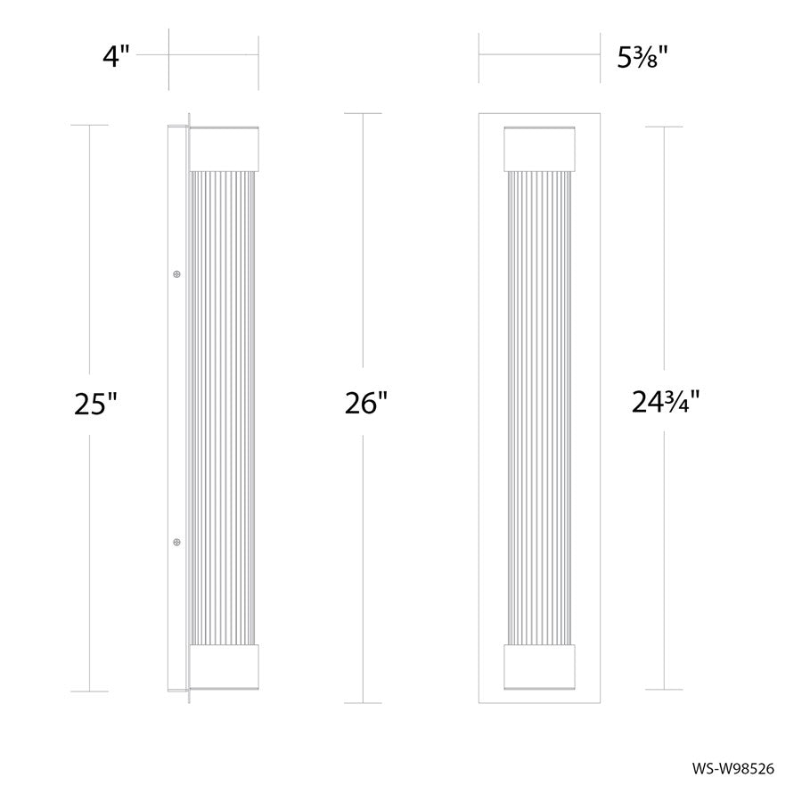 Modern Forms Chyzel 26" LED Outdoor Wall Light, Black/Clear/Frost