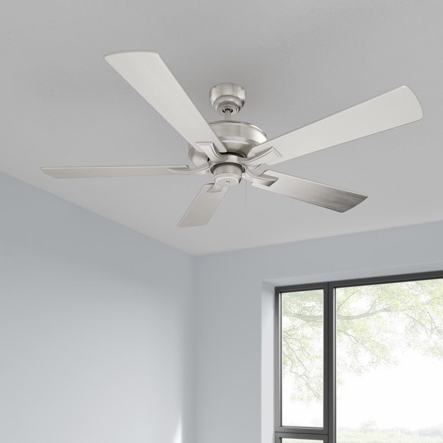 RP Lighting Brisden 5Bld 52" Ceiling Fan, Brushed Nickel