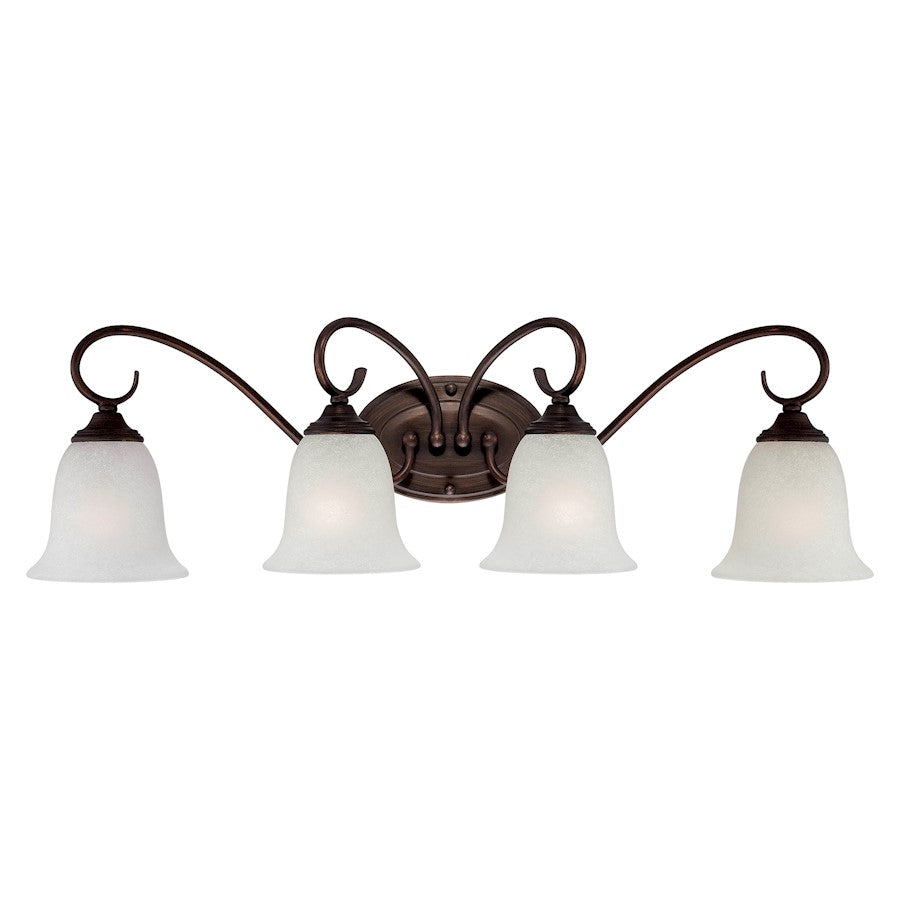 4 Light 28" Vanity, Rubbed Bronze