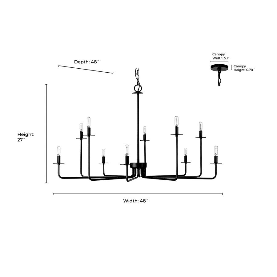 Millennium Lighting Marceline 1Lt Chandelier, Modern Gold