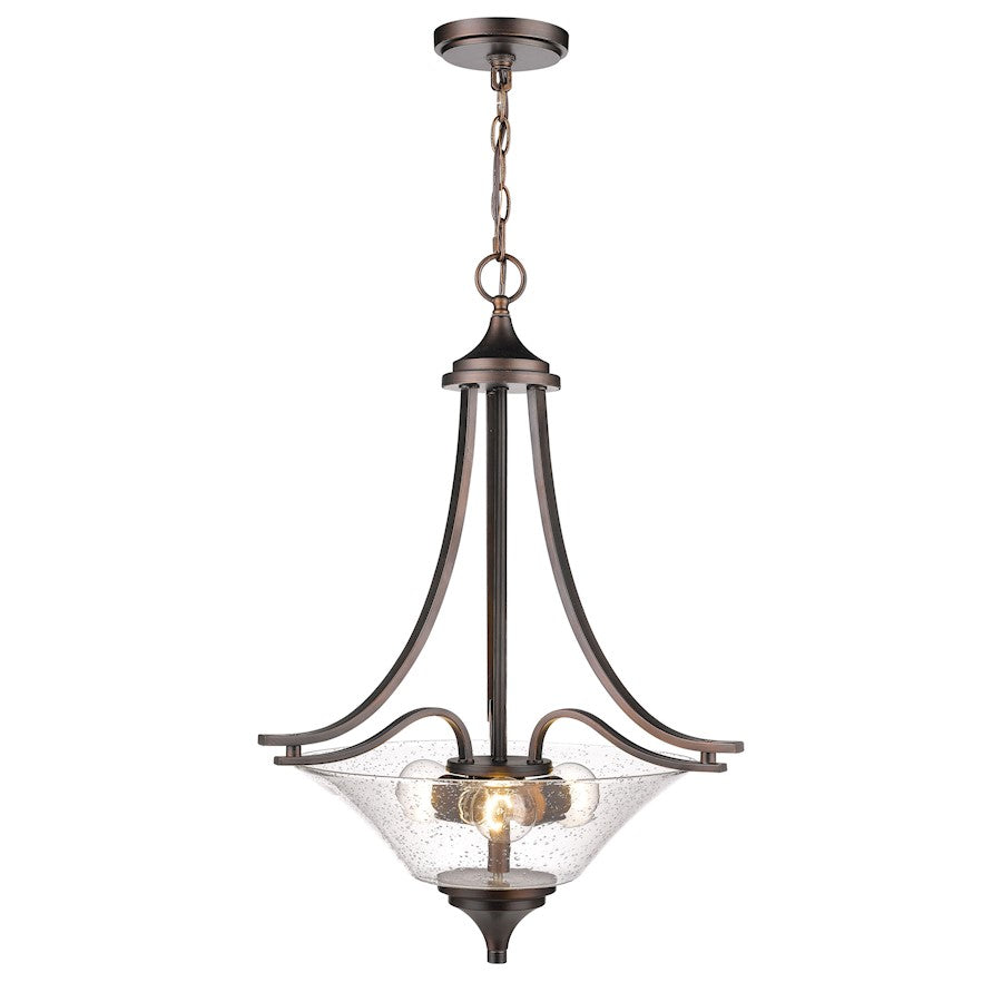 3 Light 26.5" Pendant Light, Satin Nickel