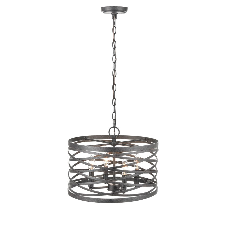 929 Lighting 4Lt Pendant, Weathered Iron