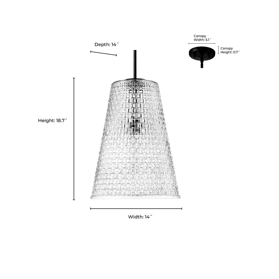 Millennium Lighting Saben 1Lt Pendant, Gold/Rattan Lattice Clear