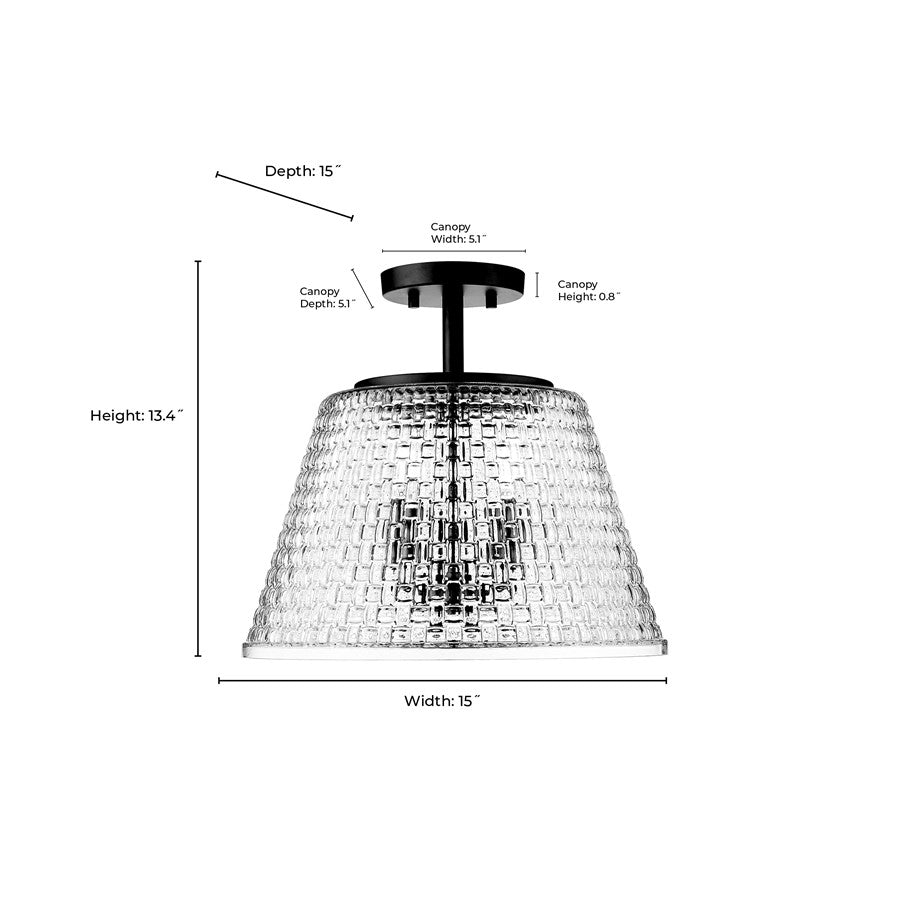 Millennium Lighting Saben 3Lt Semi-Flush Mount, Vintage Brass
