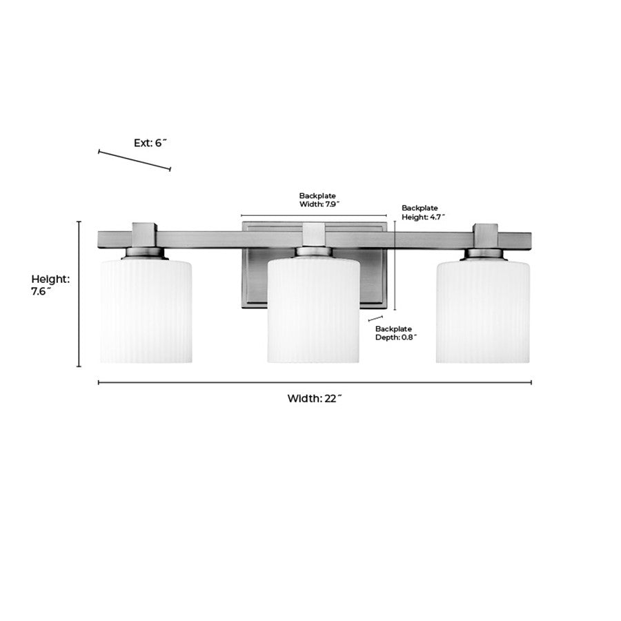 Millennium Lighting 3Lt Vanity, Vintage Brass