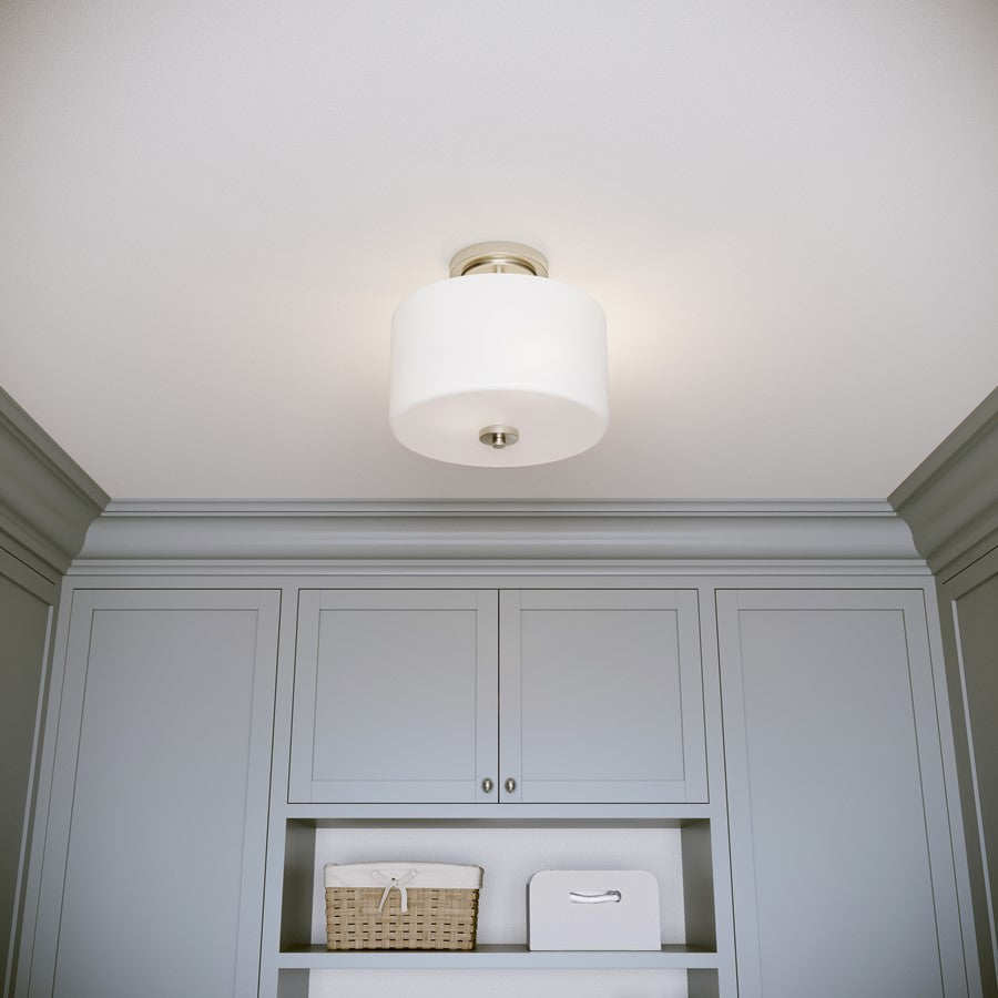 Millennium Verlana 22" 2Lt Semi-Flush Mount, Nickel/Etched Opal