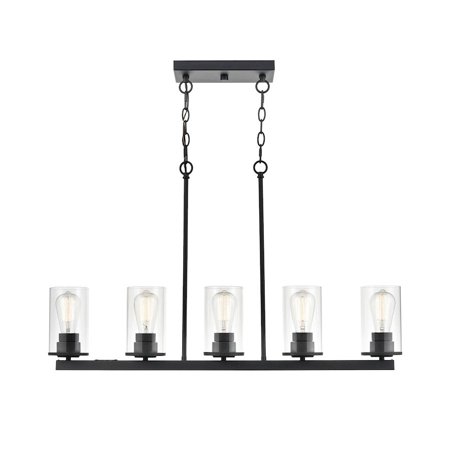 5 Light Pendant, Clear