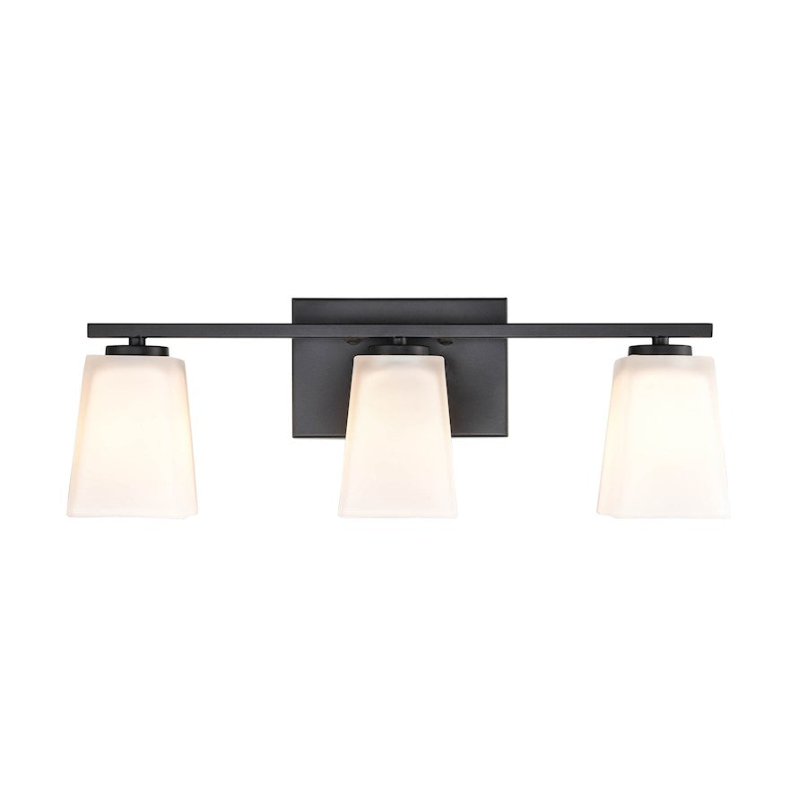 3 Light Bathroom Vanity Light, Matte Black