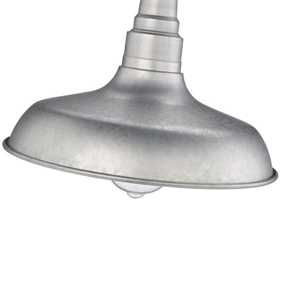 Millennium Lighting Milltown 1 Light Outdoor Pendant, Galvanized
