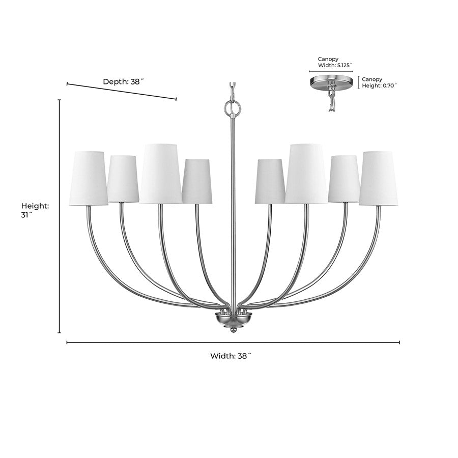 Millennium Lighting Kandor 8Lt Chandelier, Vintage Brass
