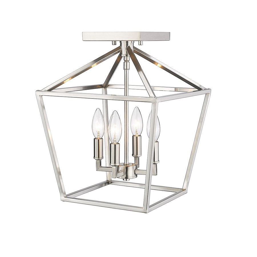 Millennium Lighting Corona 4Lt Semi-Flush Mount, Satin Nickel