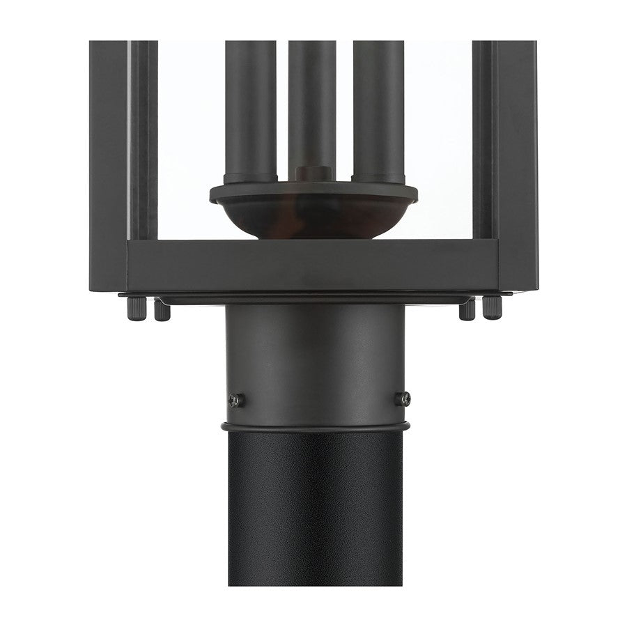 Millennium Lighting Halston 3Lt Outdoor Post Light, Coated Black