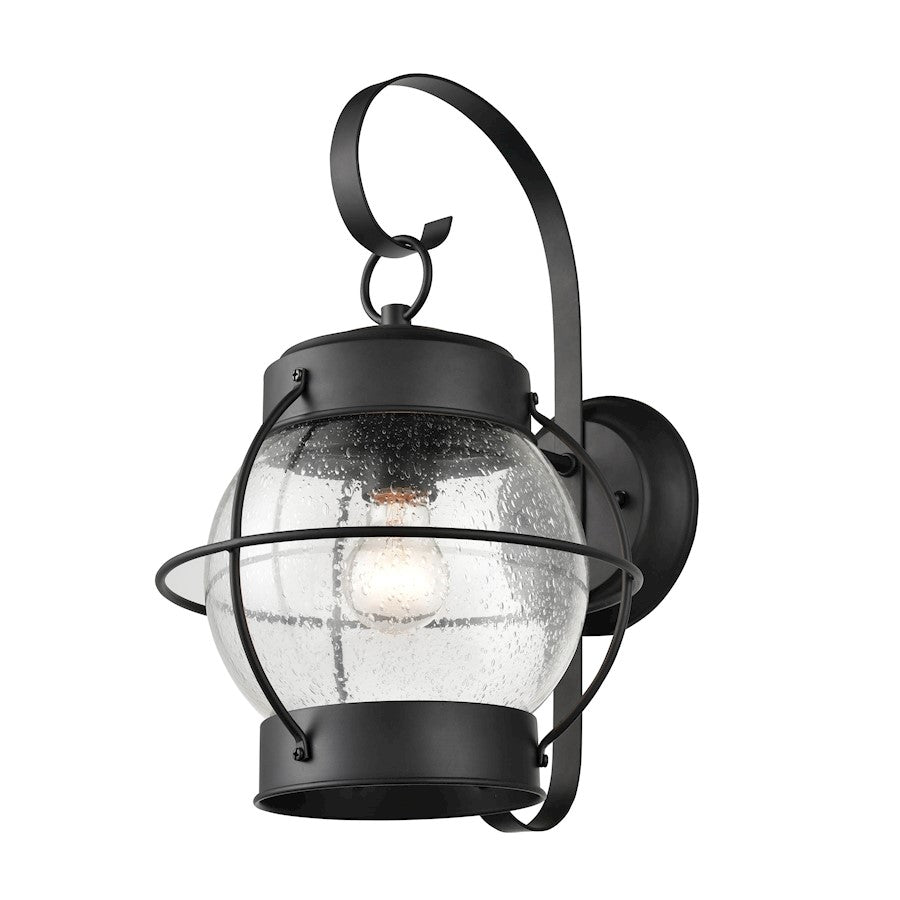 Millennium Aremelo 1 Light 16" Outdoor Flush Mount, Black/Clear