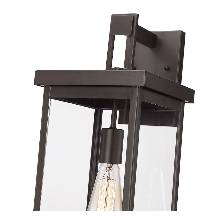 Millennium Barkeley 1Lt 22" Outdoor Wall Sconce, Bronze/Clear