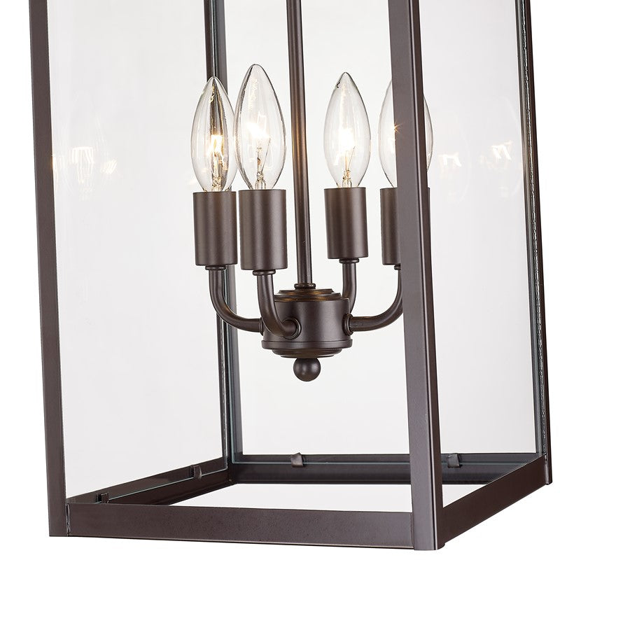 Millennium Barkeley 4Lt Outdoor Hanging Lantern, Bronze/Clear