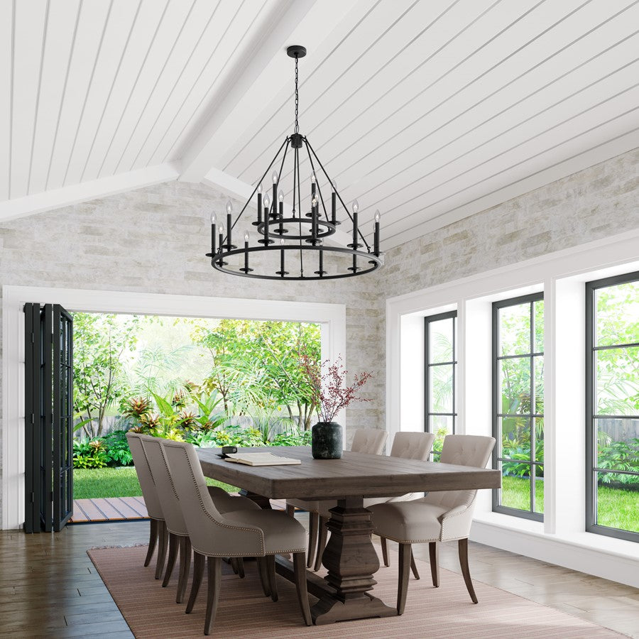 Millennium Lighting Florence 18Lt Chandelier, Black