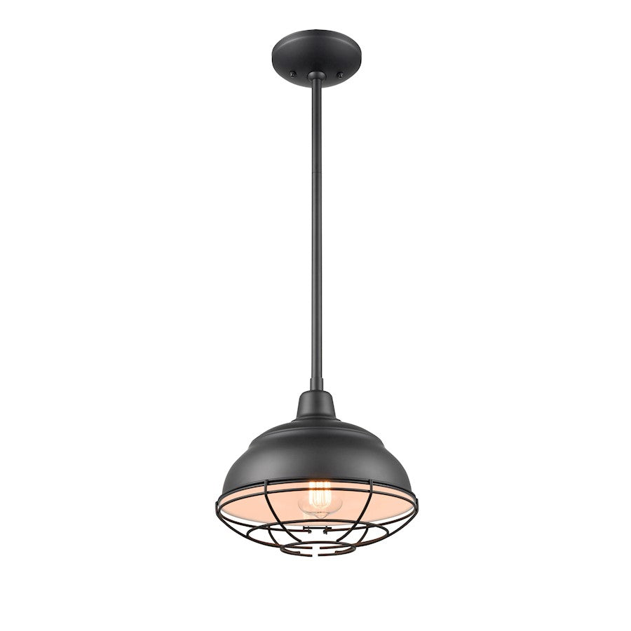 1 Light Mini Pendant, Matte Black