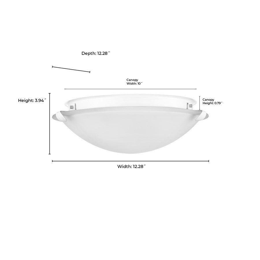 Millennium Lighting Sulona 2Lt 12" Flushmount, White/Frosted