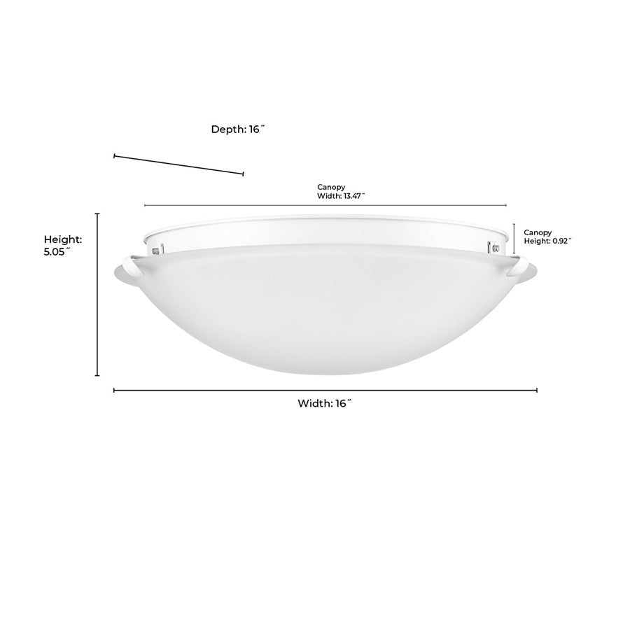 Millennium Lighting Sulona 2Lt 16" Flushmount, White/Frosted