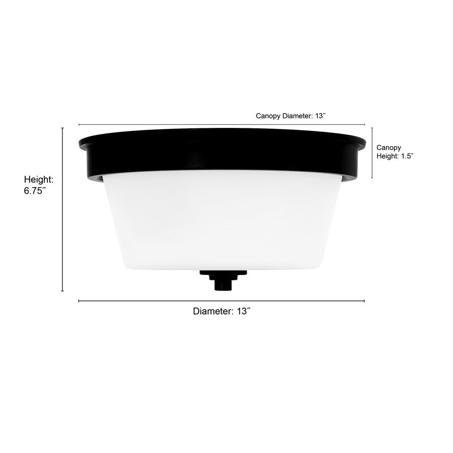 Millennium Lighting Strayhan 2Lt Flush Mount, Nickel/White Frosted