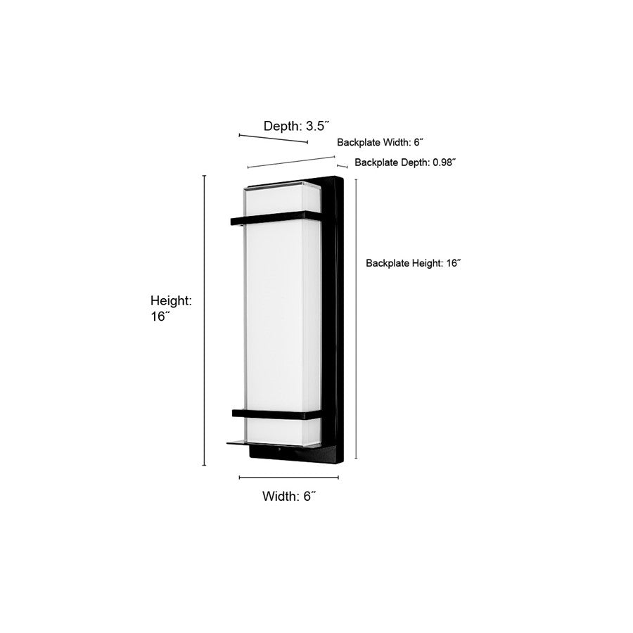 Millennium Lighting 16" Outdoor LED Wall Sconce, Black/White