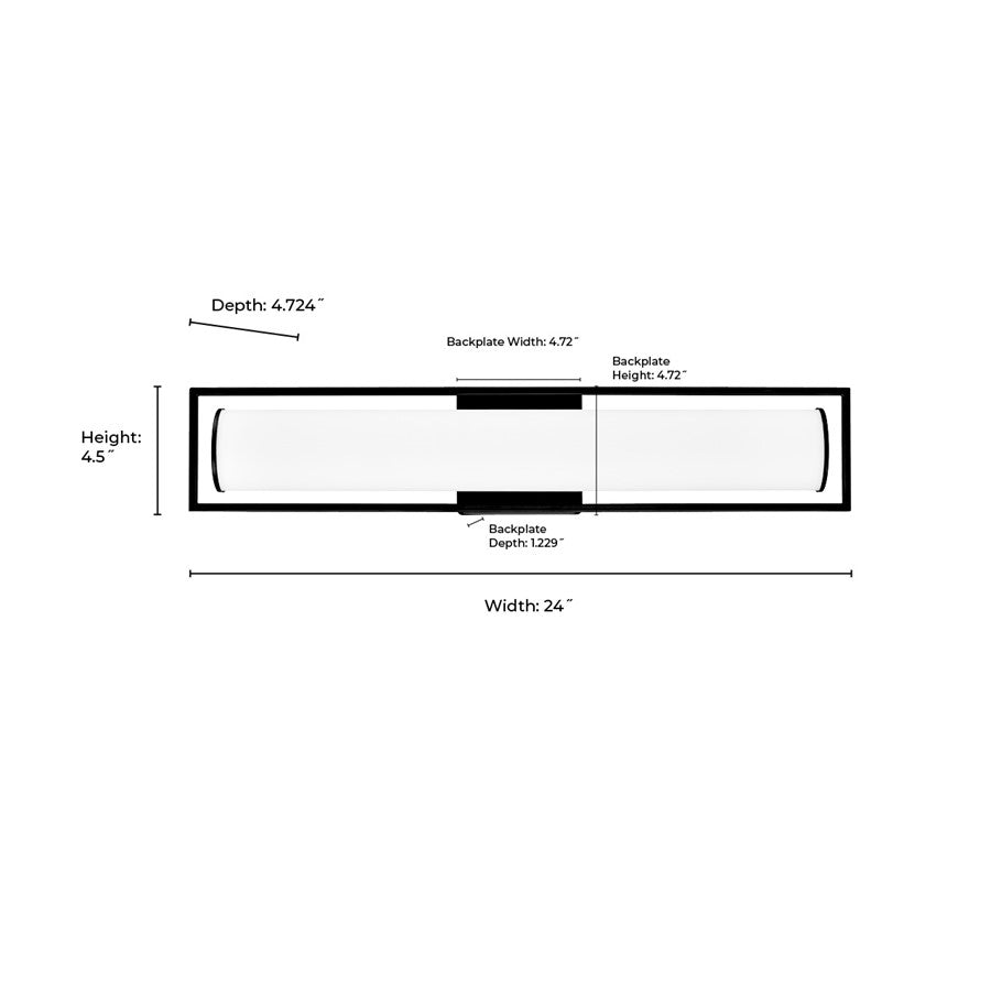 Millennium Lighting Teylor Selectable 24" LED Vanity, Black/White
