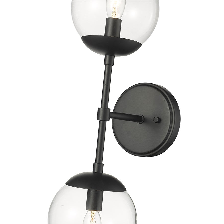 Millennium Lighting Avell 2 Light Wall Sconce, Matte Black