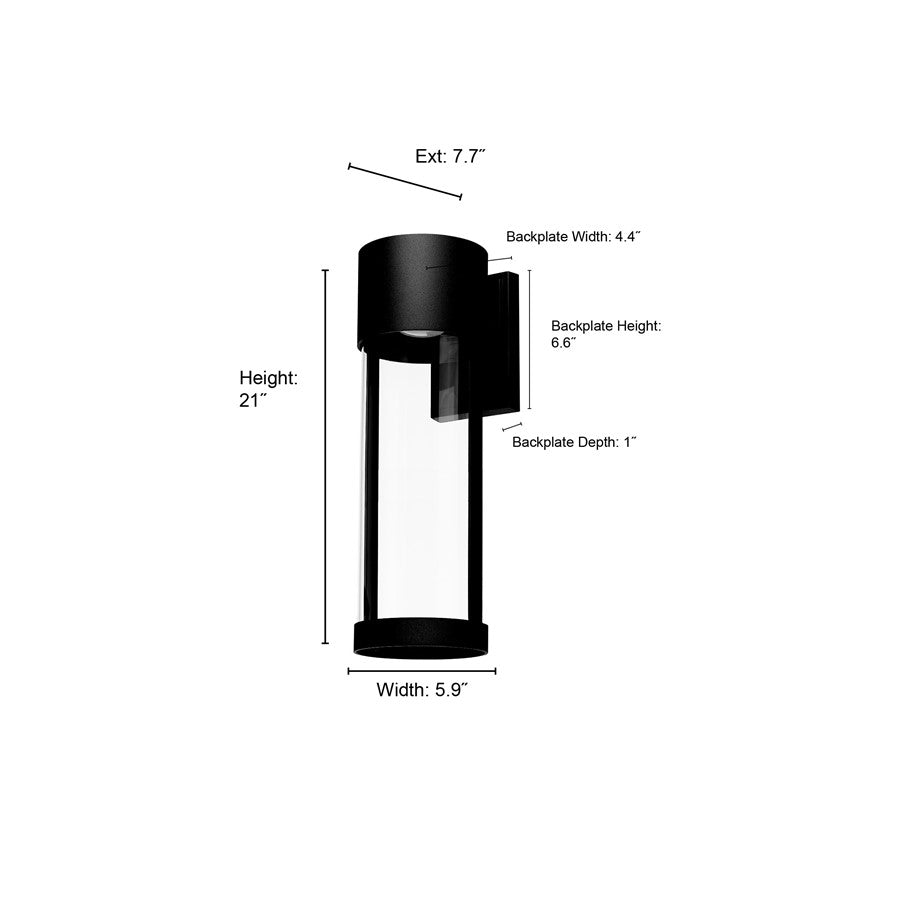 Millennium Lighting Trefor 21" LED Outdoor Wall Sconce, Black