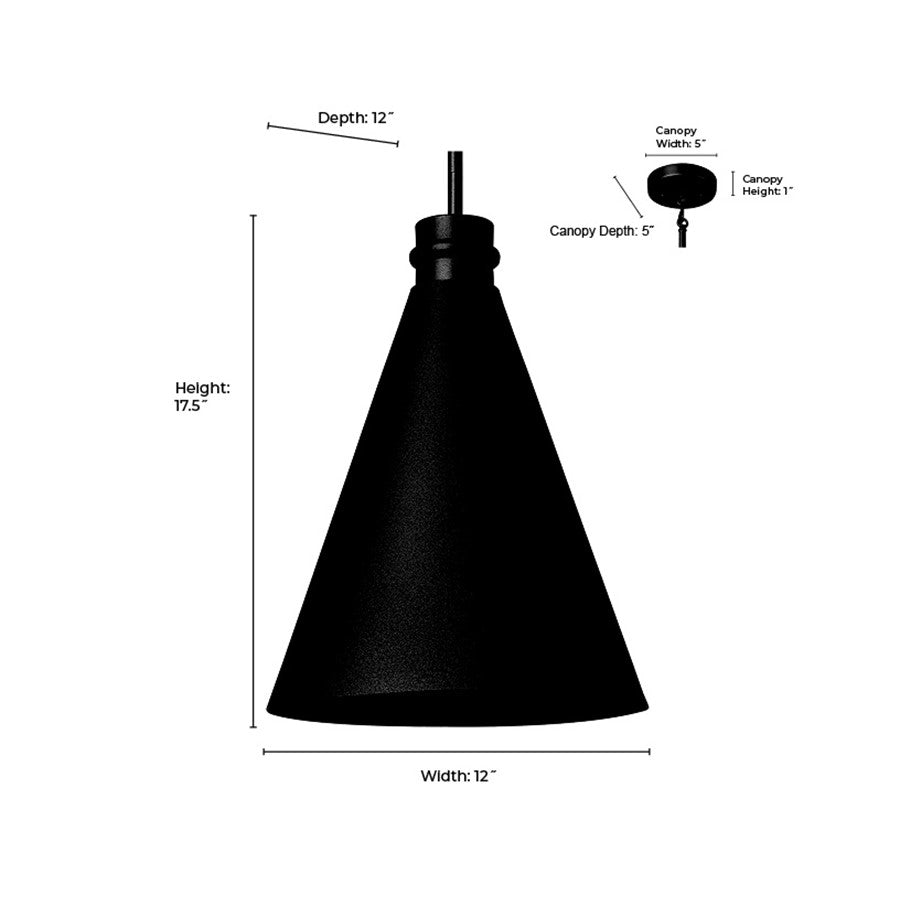 Millennium Lighting Axston 1Lt 18" Outdoor Hanging Lantern, Black