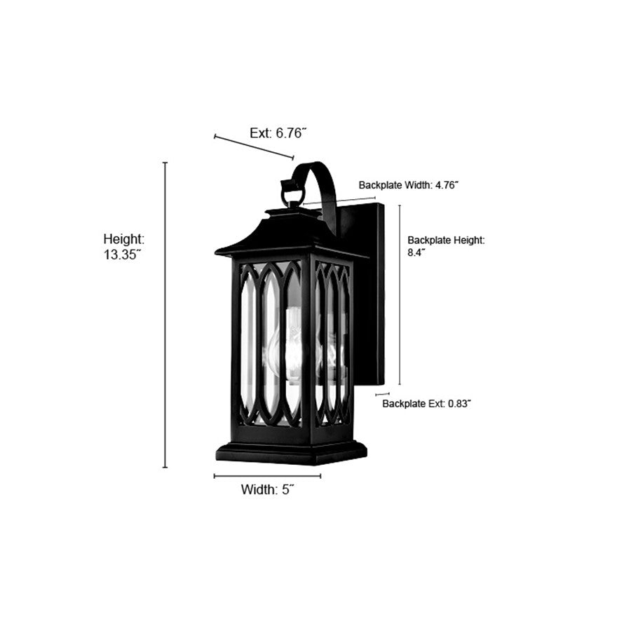 Millennium Lighting Mallorey 1Lt Outdoor Wall Sconce, Black