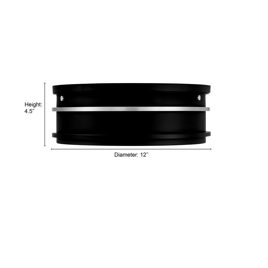 Millennium Lighting Stralara 2 Light Flush Mount, Matte Black