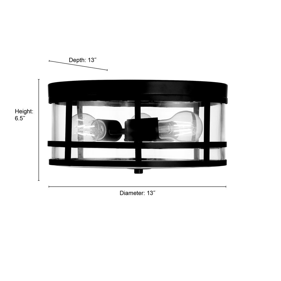 Millennium Lighting Lunden 3 Light Flush Mount, Modern Gold/Clear