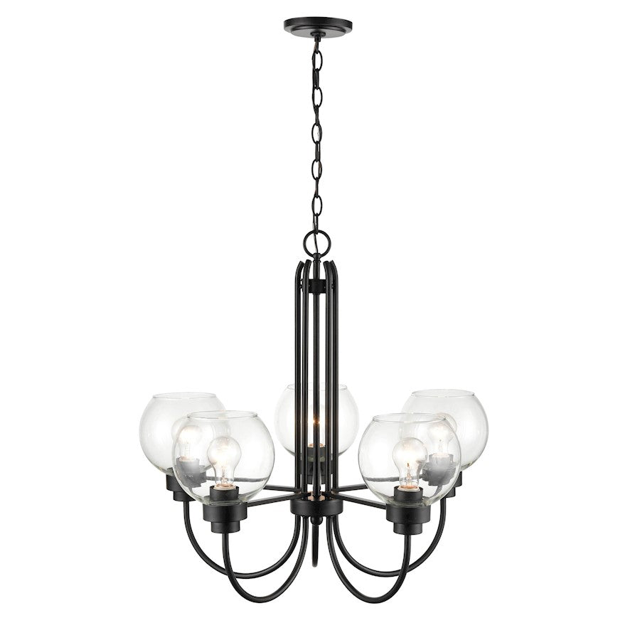 5 Light Chandelier Ceiling Light, Black