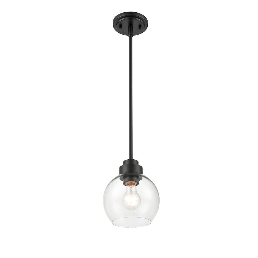 1 Light Mini Pendant, Matte Black