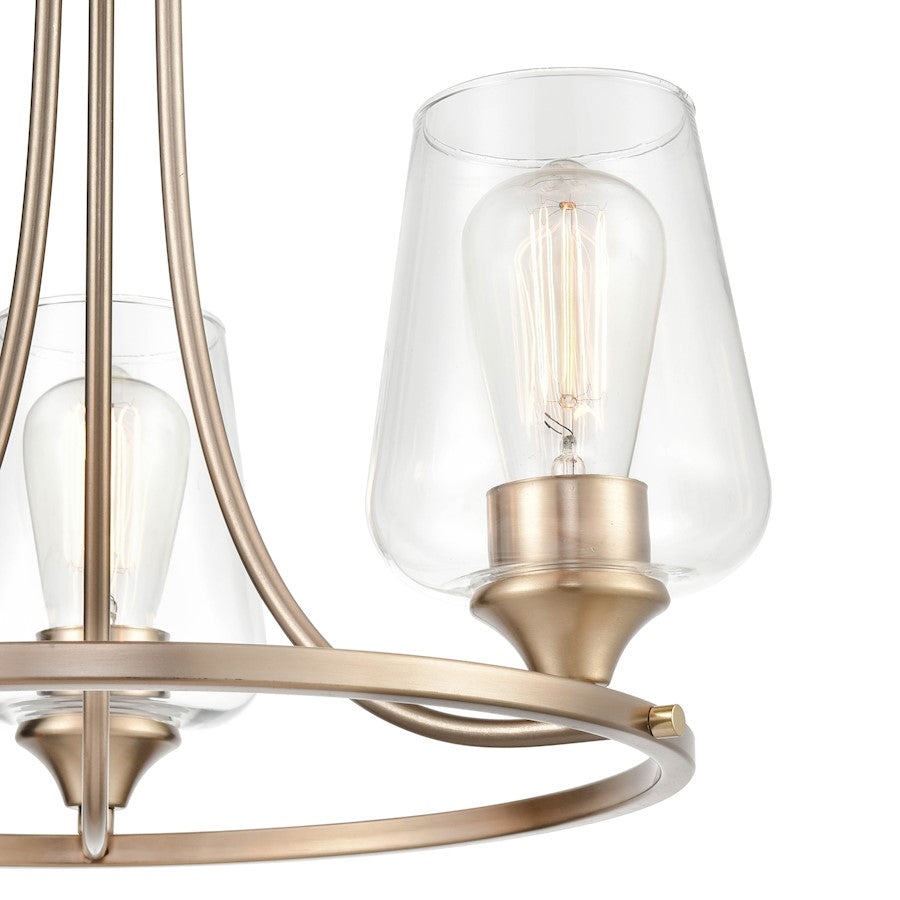 Millennium Ashford 3 Light 19" Chandelier, Modern Gold/Clear