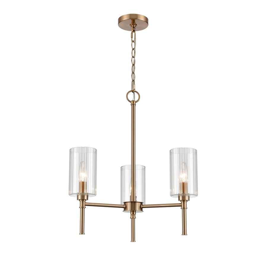 Millennium Lighting Chastine 3Lt Chandelier, Modern Gold