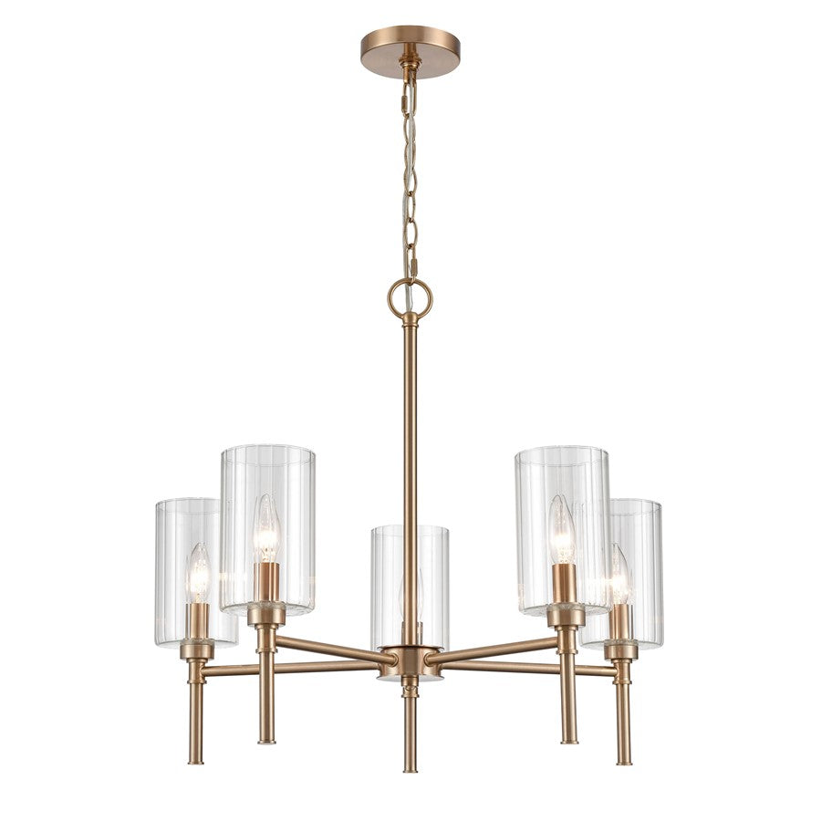 Millennium Lighting Chastine 5Lt 24" Chandelier, Modern Gold