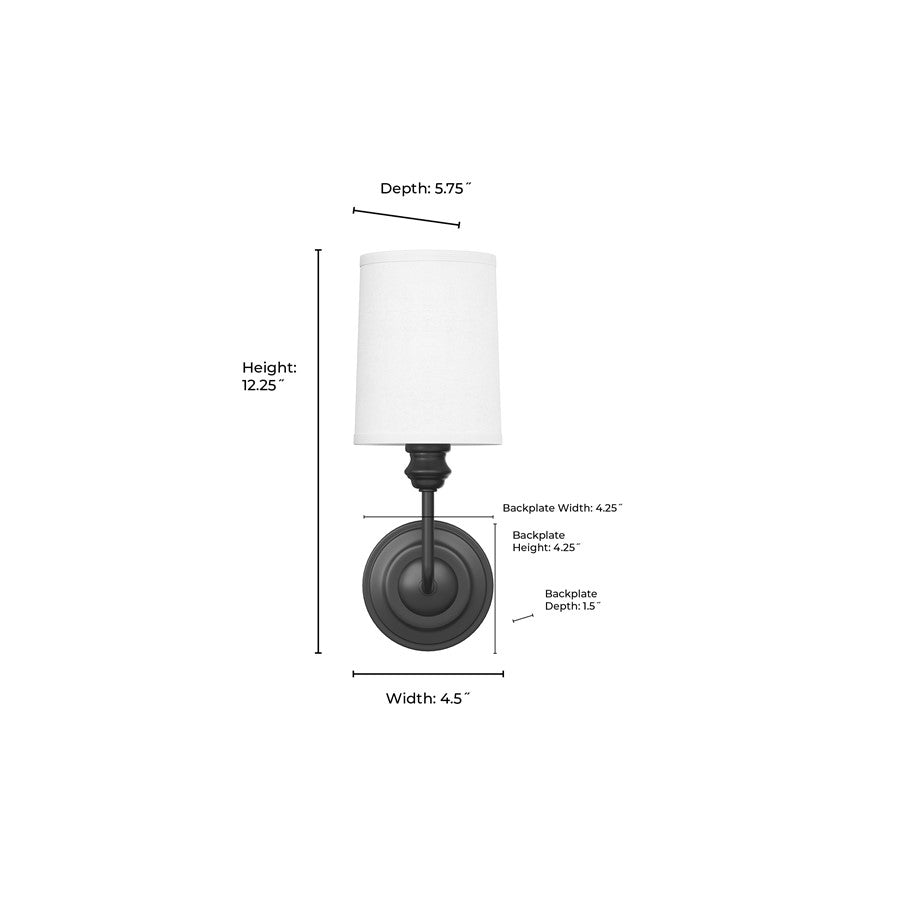 Millennium Lighting Leena 1Lt Wall Sconce, Black
