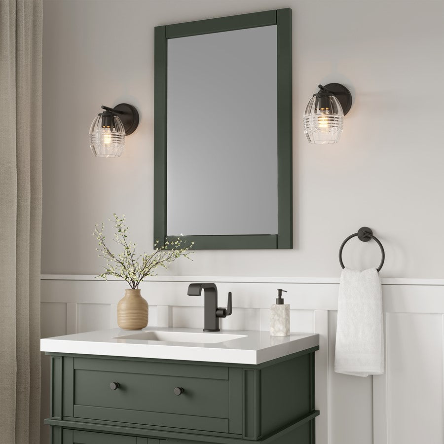 Millennium Lighting Miravelle 1Lt Wall Sconce, Black/Clear