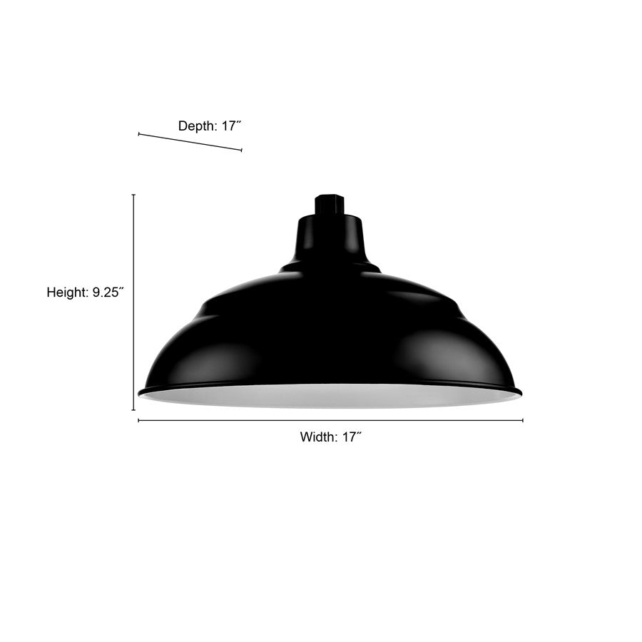 Millennium R Series 1Lt 17" Aluminum Warehouse Shade, Satin Black