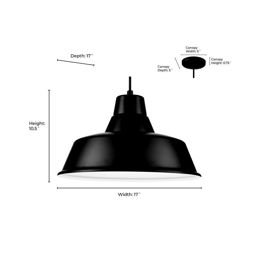 Millennium R Series 1Lt 17" Cord Hung Classic Warehouse, Black