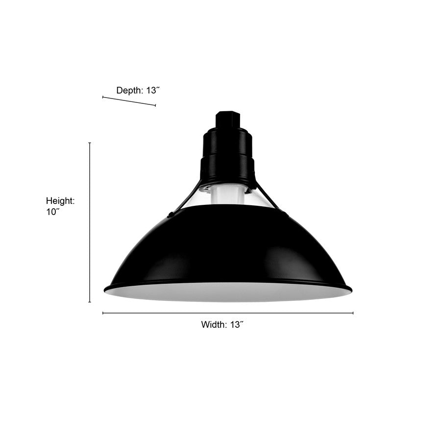 Millennium Lighting R Series 1Lt Glass Cone Shade, Satin Black