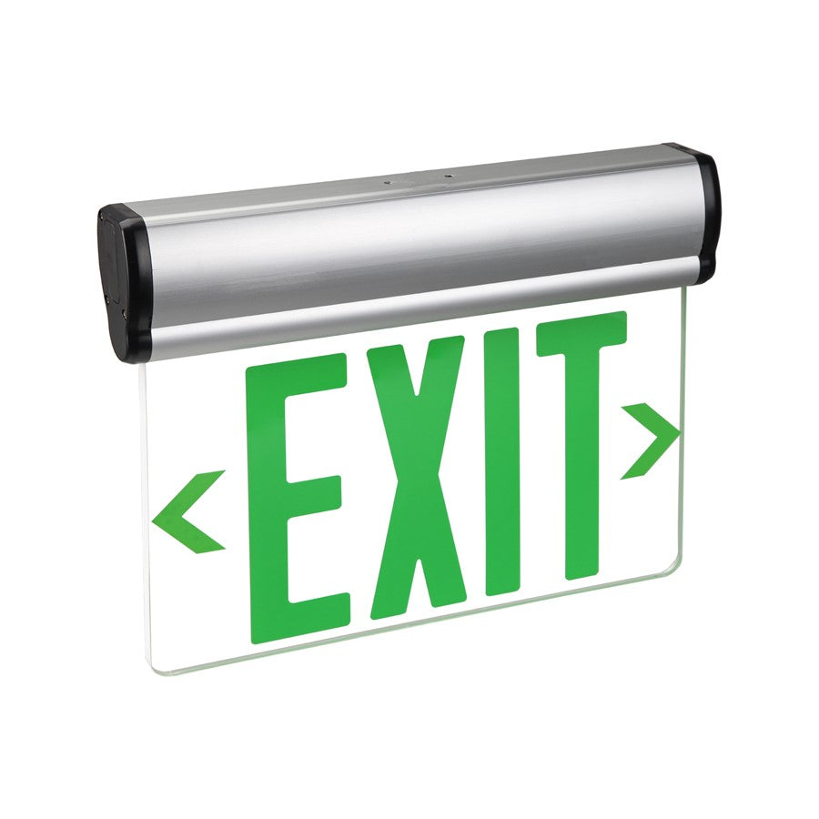 RP Lighting 1Lt Slope Ceiling Edge Lit Exit, Single Face, Aluminum - RXL17GBA
