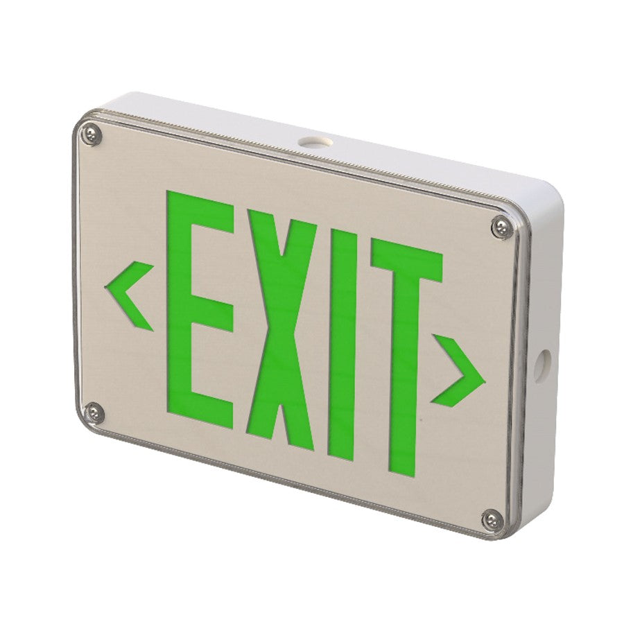 RP Lighting LED Exit-Single/Dbl, Cold-Green, White - RXL28GW